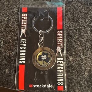 Notre Dame Keychain - Silver and Blue